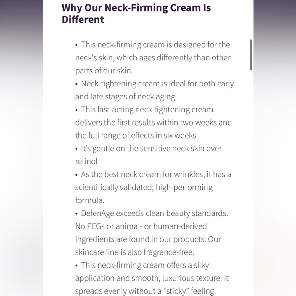 NIB! Defenage 6 WEEK PERFECTION NECK TIGHTENING CREAM - Picture 3 of 10